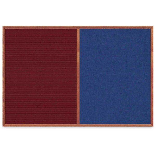 Slim Style Indoor Enclosed Corkboard, 30", UV503SC-SATIN-DBURGU